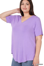 Load image into Gallery viewer, V-NECK HI-LOW HEM TOP (LAVENDER)
