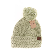 Load image into Gallery viewer, Bee Stitch Knit Pom C.C Beanie