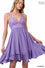 Crochet Lace Asymmetric Ruffle Cami Dress (Lavender)