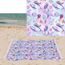 Load image into Gallery viewer, OVERSIZED BEACH TOWEL-PASTEL MERMAID