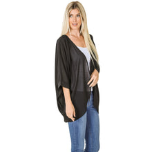 Load image into Gallery viewer, Kimono with Pleated Shoulder (Black)
