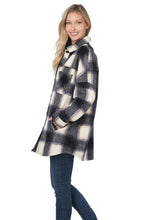 Load image into Gallery viewer, Oversized Yarn Dyed Plaid Longline Shacket - Navy