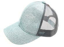 Load image into Gallery viewer, Glitter High Ponytail CC Ball Cap
