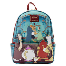 Load image into Gallery viewer, LoungeFly Beauty and the Beast Fireplace Scene Mini Backpack