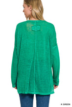 Load image into Gallery viewer, MELANGE BURNOUT DOLMAN SLEEVE TOP (K GREEN)
