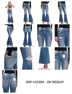 Distressed Flare Dark Wash Jeans