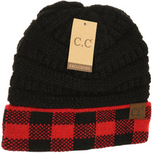 Load image into Gallery viewer, Buffalo Check Knit CC Beanie
