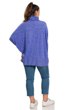 Load image into Gallery viewer, BRUSHED MELANGE HACCI COWL NECK SWEATER (BRIGHT BLUE)
