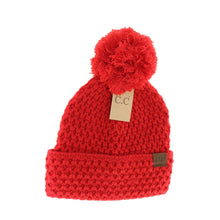 Load image into Gallery viewer, Bee Stitch Knit Pom C.C Beanie

