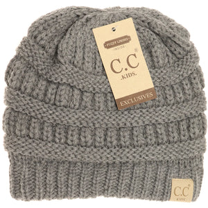 Kids Solid Fuzzy Lined CC Beanie