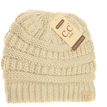 Load image into Gallery viewer, Kids Solid Fuzzy Lined CC Beanie
