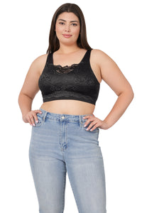 BRALETTE WITH FRONT LACE COVER (BLACK)