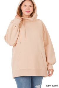Side Tie Hoodie with Pocket (Dusty Blush)