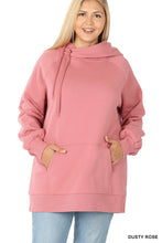 Load image into Gallery viewer, Side Tie Hoodie with Pocket (Dusty Rose)
