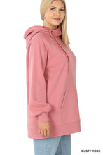 Load image into Gallery viewer, Side Tie Hoodie with Pocket (Dusty Rose)
