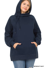 Load image into Gallery viewer, Side Tie Hoodie with Pocket (Midnight Navy)
