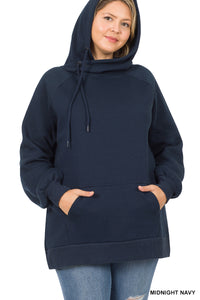 Side Tie Hoodie with Pocket (Midnight Navy)