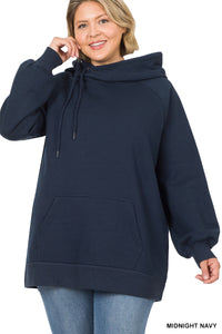 Side Tie Hoodie with Pocket (Midnight Navy)