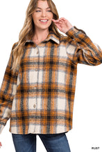 Load image into Gallery viewer, YARN DYED PLAID SHACKET (RUST)
