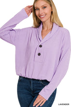 Load image into Gallery viewer, TEXTURED LINE ELASTIC WAIST PULLOVER TOP (LAVENDER)
