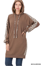 Load image into Gallery viewer, SIDE PANEL LEOPARD SOFT STRETCH HOODIE (MOCHA)
