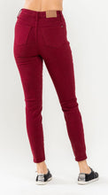 Load image into Gallery viewer, High Waist Tummy Control Garment Dyed Skinny (Scarlet)
