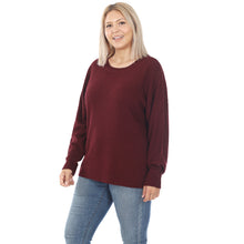 Load image into Gallery viewer, ROUND NECK BASIC SWEATER (DK BURGUNDY)
