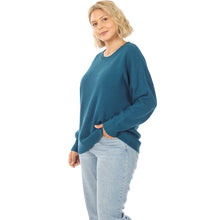 Load image into Gallery viewer, ROUND NECK BASIC SWEATER (DUSTY TEAL)
