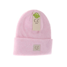 Load image into Gallery viewer, KIDS Soft Ribbed Leather Patch C.C. Beanie
