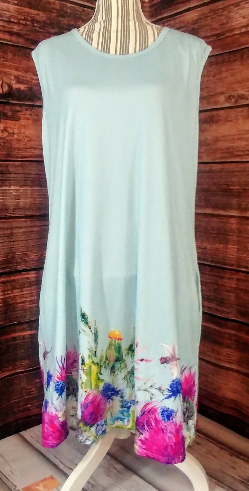 Sleeveless Floral Mint Dress