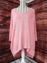 Load image into Gallery viewer, Over Sized Sheer Sweater with Pockets (Pink)
