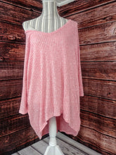 Load image into Gallery viewer, Over Sized Sheer Sweater with Pockets (Pink)
