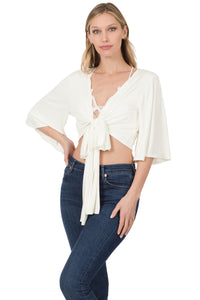 Tie Cover Up Cardigan (Ivory)