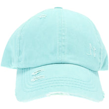 Load image into Gallery viewer, Washed Denim Criss-Cross High Ponytail CC Ball Cap
