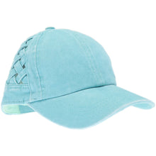 Load image into Gallery viewer, Basket Woven Criss-Cross High Ponytail CC Ball Cap
