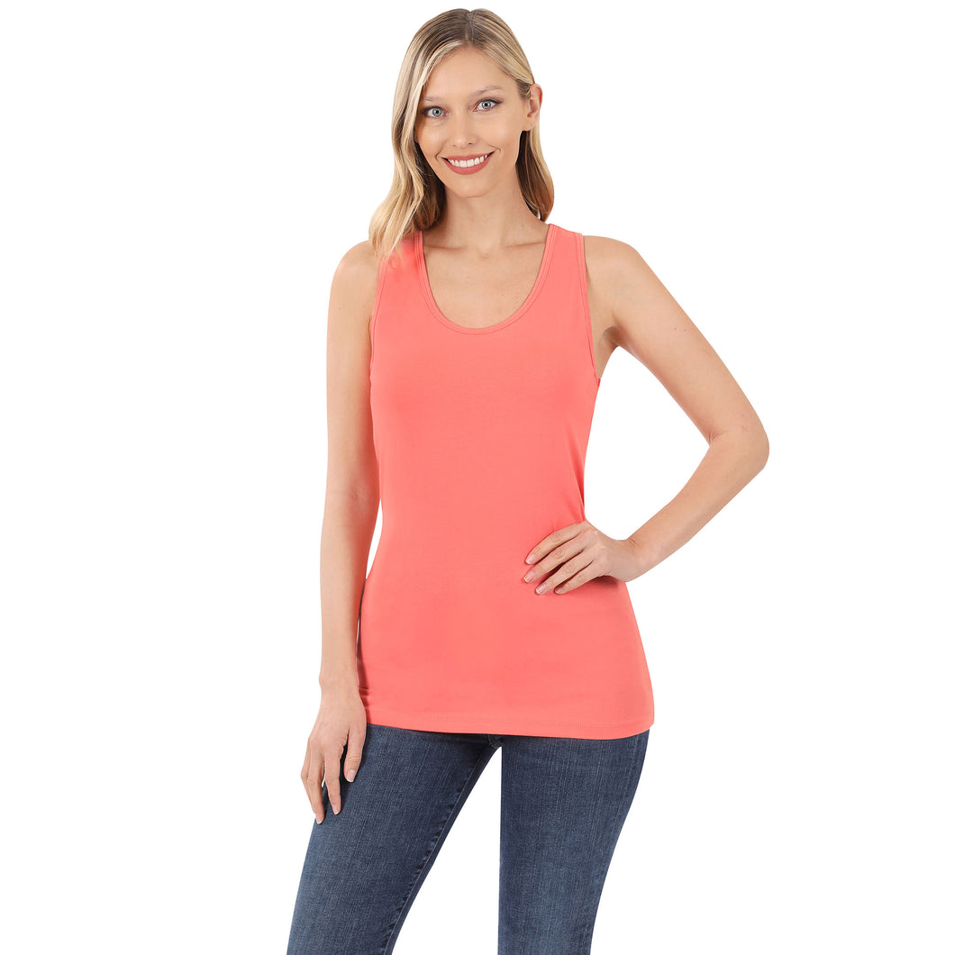 Fitted Razorback Tank (Coral Pink)