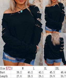 Sweater with Ripped Cut Out Sleeves