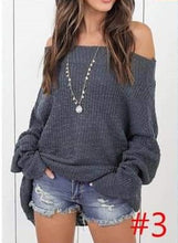 Load image into Gallery viewer, Off the Shoulder Oversized Sweater (Steel)
