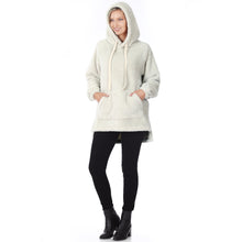 Load image into Gallery viewer, Faux Fur Hoodie with Pocket (Bone)
