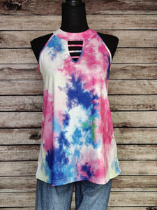 Tie Dye Keyhole Halter