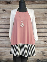 Load image into Gallery viewer, Sleeveless Tunic with Pockets and Stripes (Dusty Rose)
