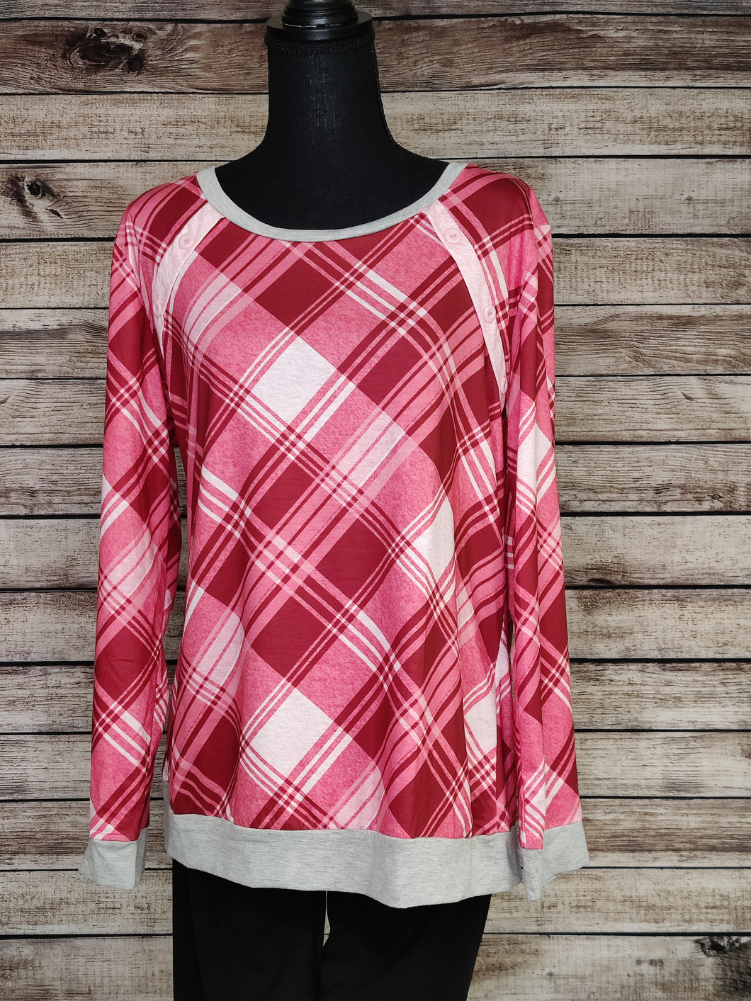 Plaid with Buttons (Red)