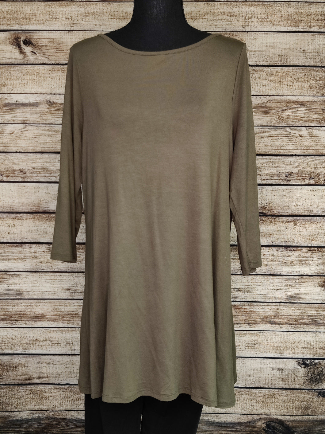 Tunic with 3/4 Length Sleeve (Olive)
