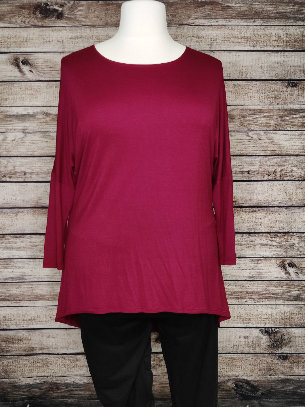 Dolman Sleeve Burgundy Tunic