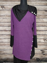 Load image into Gallery viewer, Asymmetrical Tunic with Buttons (Purple)

