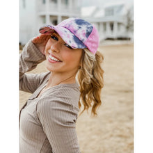 Load image into Gallery viewer, Tie Dye Criss-Cross High Ponytail CC Ball Cap

