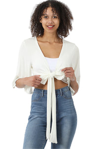 Tie Cover Up Cardigan (Ivory)