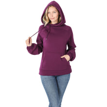 Load image into Gallery viewer, Side Tie Hoodie with Pocket (Eggplant)
