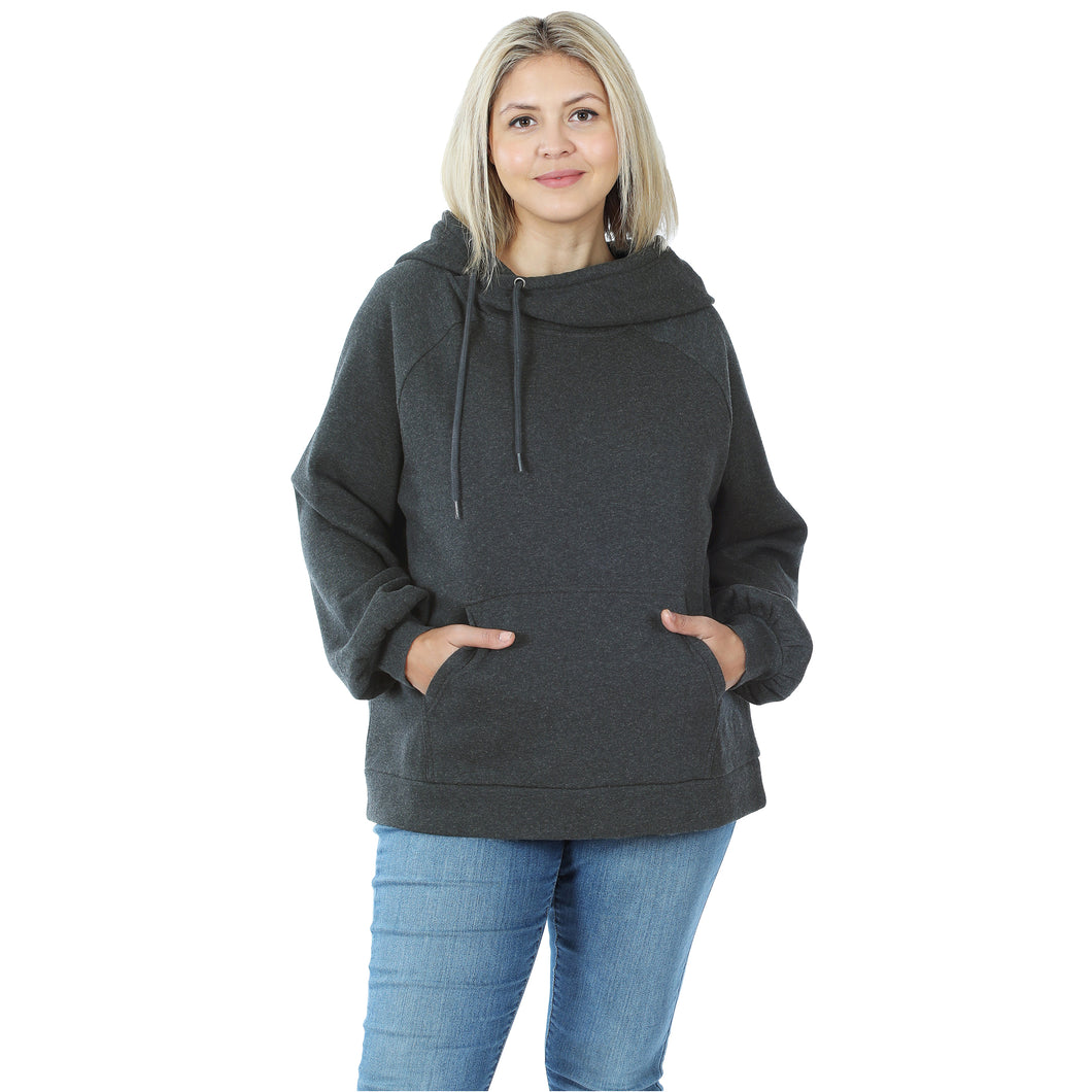 Side Tie Hoodie with Pocket (Charcoal)