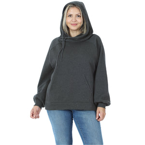 Side Tie Hoodie with Pocket (Charcoal)